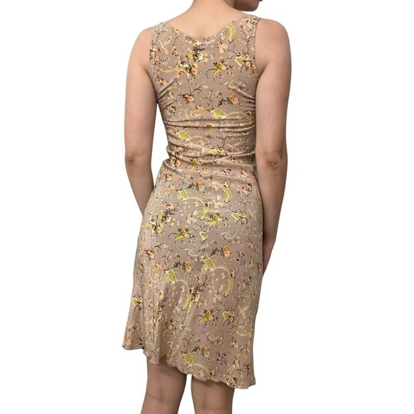 Y2K Bebe Dress Knee Length Vintage Floral Coquette Dainty Silk Size Extra Small - Picture 2 of 7